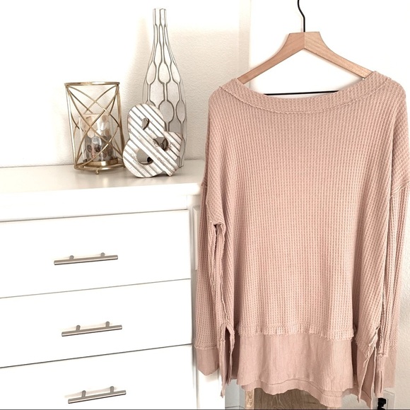 Free People North Shore Thermal Sand Top Size Medium - Picture 3 of 13